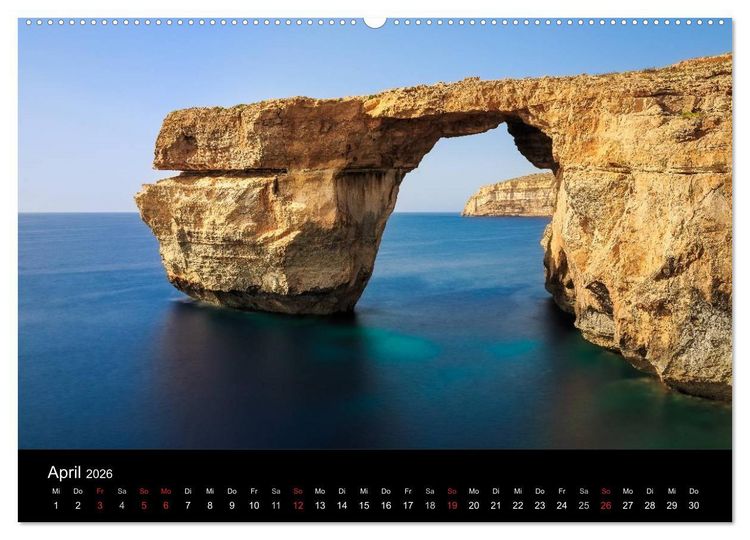 Produktbild: Maltesische Ansichten (hochwertiger Premium Wandkalender 2026 DIN A2 quer), Kunstdruck in Hochglanz