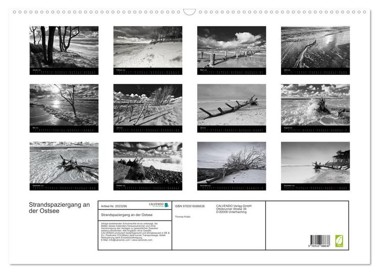 Produktbild: Strandspaziergang an der Ostsee (Wandkalender 2026 DIN A2 quer), CALVENDO Monatskalender