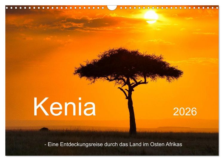 Produktbild: Kenia - Eine Entdeckungsreise durch das Land im Osten Afrikas (Wandkalender 2026 DIN A3 quer), CALVENDO Monatskalender