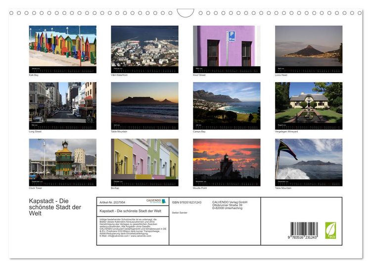 Produktbild: Kapstadt - Die sch&ouml;nste Stadt der Welt (Wandkalender 2026 DIN A3 quer), CALVENDO Monatskalender