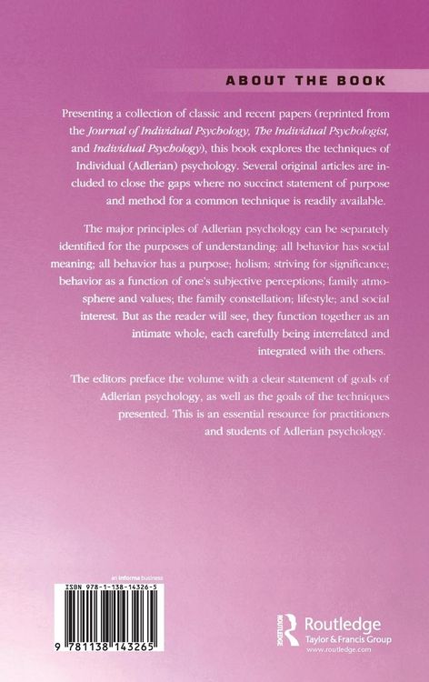 Produktbild: Techniques In Adlerian Psychology