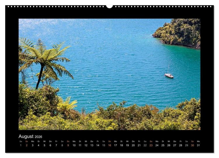 Produktbild: Eine Reise durch Neuseeland (hochwertiger Premium Wandkalender 2026 DIN A2 quer), Kunstdruck in Hochglanz