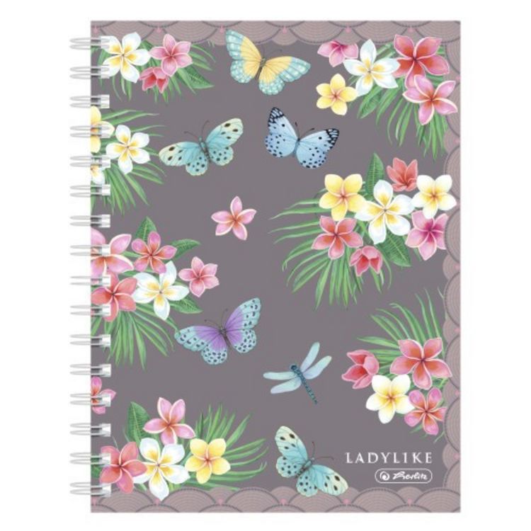 Produktbild: Herlitz Spiralboutiquebuch A5 100 Blatt kariert Ladylike Butterflies