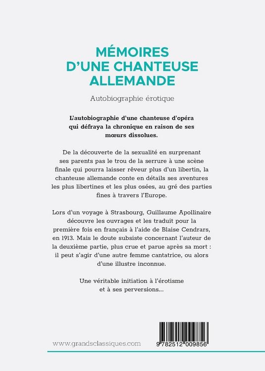 Produktbild: M&eacute;moires d'une chanteuse allemande