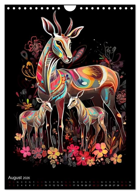 Produktbild: Afrikanische Tierfamilien (Wandkalender 2026 DIN A4 hoch), CALVENDO Monatskalender
