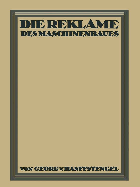 Produktbild: Die Reklame des Maschinenbaues
