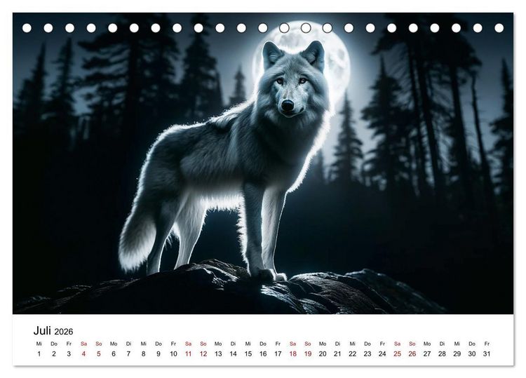Produktbild: Kanadische K&uuml;stenw&ouml;lfe (Tischkalender 2026 DIN A5 quer), CALVENDO Monatskalender
