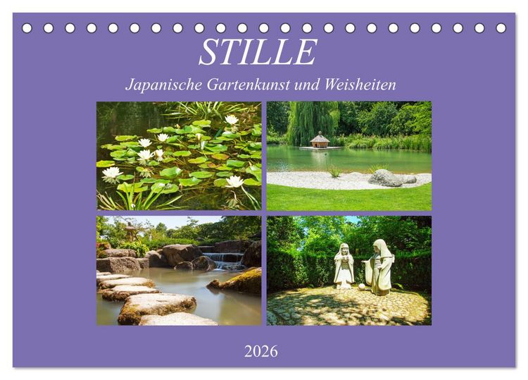 Produktbild: Stille. Japanische Gartenkunst und Weisheiten (Tischkalender 2026 DIN A5 quer), CALVENDO Monatskalender