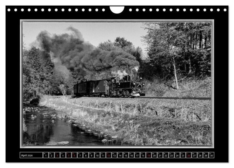 Produktbild: Unter Dampf - Mit der Pre&szlig;nitztalbahn durchs Erzgebirge (Wandkalender 2026 DIN A4 quer), CALVENDO Monatskalender