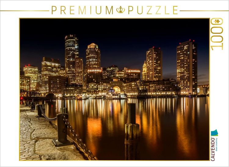 Produktbild: CALVENDO Puzzle Boston Skyline | 1000 Teile Lege-Gr&ouml;&szlig;e 64x48cm Foto-Puzzle f&uuml;r gl&uuml;ckliche Stunden