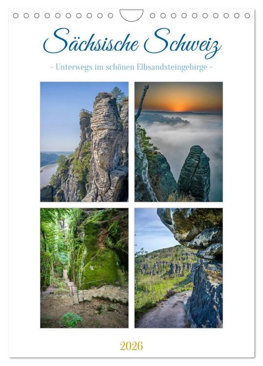 Produktbild: S&auml;chsische Schweiz - Unterwegs im sch&ouml;nen Elbsandsteingebirge (Wandkalender 2026 DIN A4 hoch), CALVENDO Monatskalender
