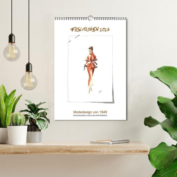 Produktbild: FIGURINEN 2026 - Modedesign von 1949 - Zeichnungen von Elina Ruffinengo (Wandkalender 2026 DIN A3 hoch), CALVENDO Monatskalender