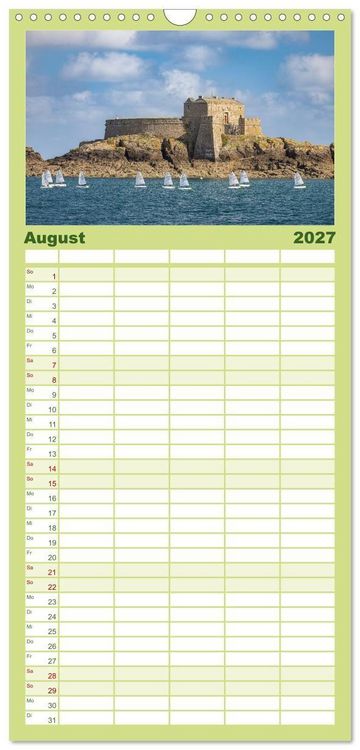 Produktbild: Familienplaner 2027 - Smaragdk&uuml;ste C&ocirc;te d'&Eacute;meraude. Der malerische Norden der Bretagne mit 5 Spalten (Wandkalender, 21 x 45 cm) CALVENDO