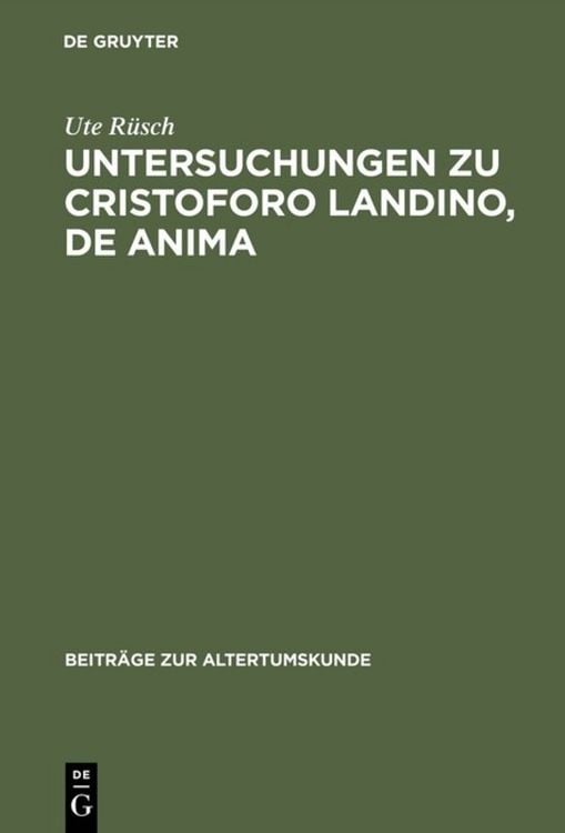 Produktbild: Untersuchungen zu Cristoforo Landino, De anima