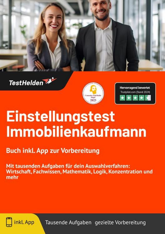 Produktbild: Einstellungstest Immobilienkaufmann: Buch inkl. App zur Vorbereitung - Mit tause