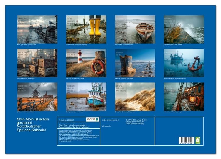 Produktbild: Moin Moin ist schon gesabbel - Norddeutscher Spr&uuml;che-Kalender (Wandkalender 2026 DIN A2 quer), CALVENDO Monatskalender