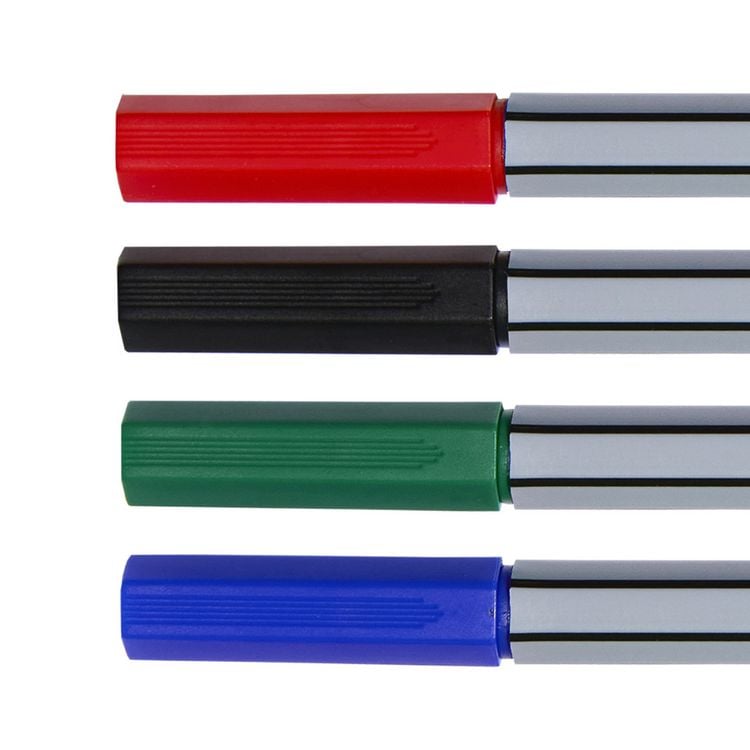 Produktbild: Idena Fineliner 0,4mm rot blau gr&uuml;n schwarz 4 St&uuml;ck