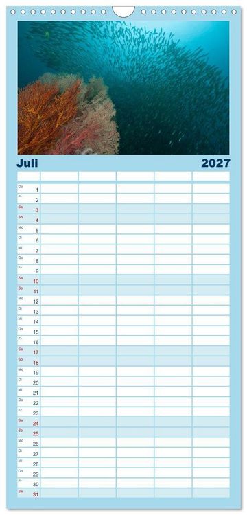 Produktbild: Familienplaner 2027 - Tauchen, Fische und Meer mit 5 Spalten (Wandkalender, 21 x 45 cm) CALVENDO