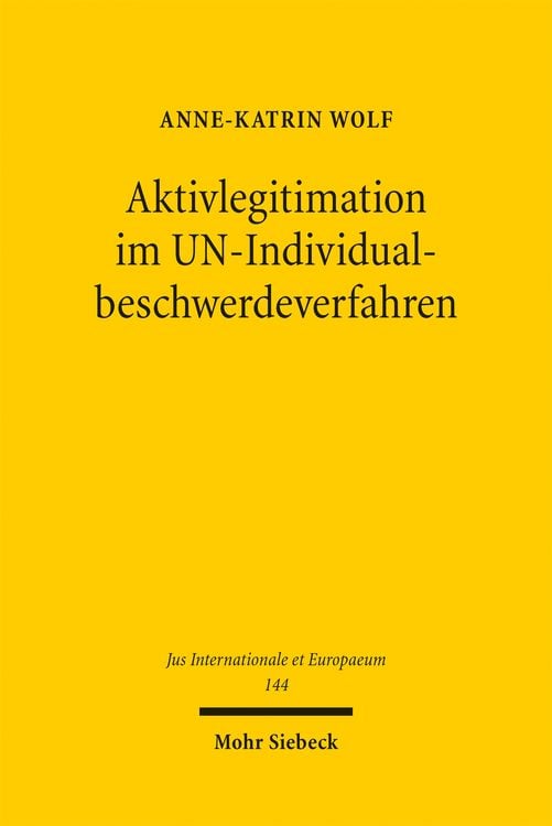 Produktbild: Aktivlegitimation im UN-Individualbeschwerdeverfahren