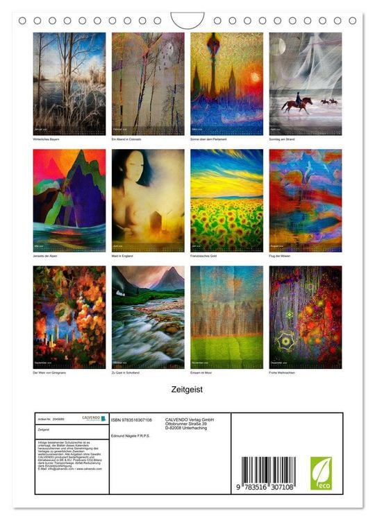 Produktbild: Zeitgeist (Wandkalender 2026 DIN A4 hoch), CALVENDO Monatskalender
