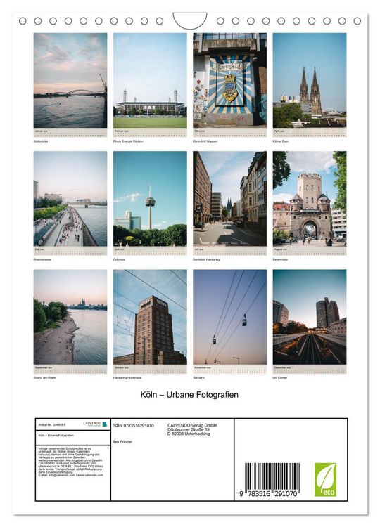 Produktbild: K&ouml;ln &ndash; Urbane Fotografien (Wandkalender 2026 DIN A4 hoch), CALVENDO Monatskalender