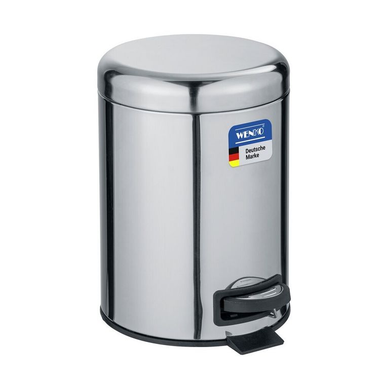 Produktbild: Kosmetik Treteimer Mod. Leman Edelstahl Gl&auml;nzend 5L, mit herausnehmbarem Einsatz