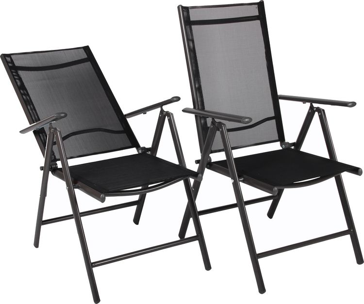 Produktbild: 2er-Set Gartenst&uuml;hle klappbar 7-fach verstellbar