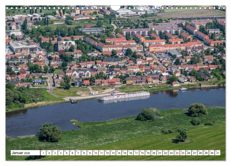 Produktbild: Lutherstadt Wittenberg - Stadt der Reformation aus der Vogelperspektive (Wandkalender 2026 DIN A3 quer), CALVENDO Monatskalender