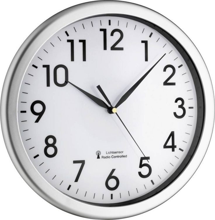 Produktbild: TFA Dostmann 60.3519.02 Funk Wanduhr 30.8cm x 43mm Silber