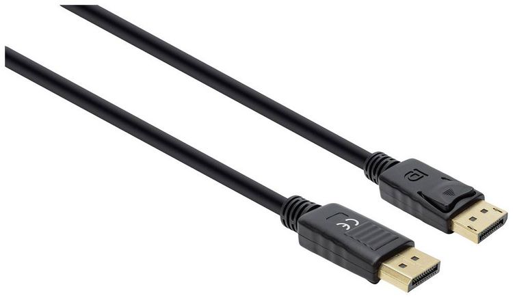 Produktbild: Manhattan DisplayPort Anschlusskabel DisplayPort Stecker, DisplayPort Stecker 2.00m Schwarz 355575 dreifach geschirmt, PVC-Mantel