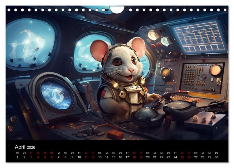 Produktbild: M&auml;use im All (Wandkalender 2026 DIN A4 quer), CALVENDO Monatskalender