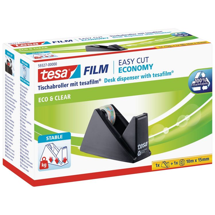 Produktbild: TESA&reg; Tischabroller eco&clear, schwarz