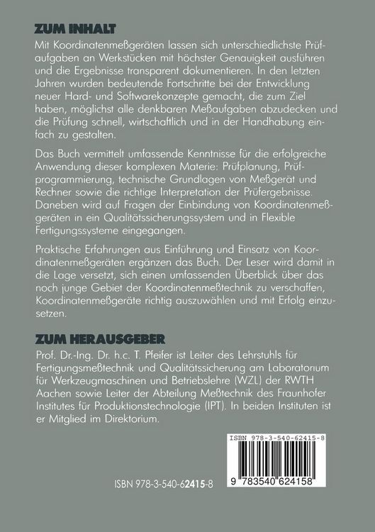 Produktbild: Koordinatenme&szlig;technik f&uuml;r die Qualit&auml;tssicherung