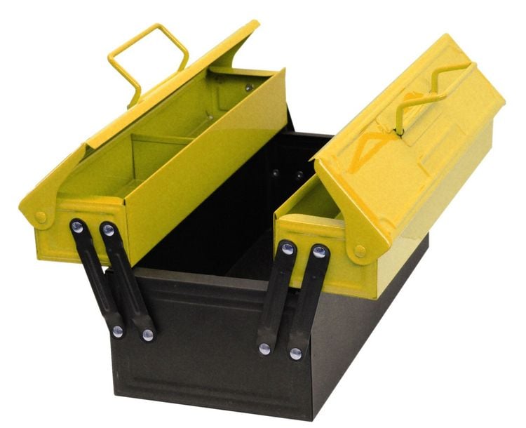 Produktbild: Corvus A600025 - Kids-at-Work, Metall-Werkzeugkasten, gelb/schwarz, 36x18x18cm