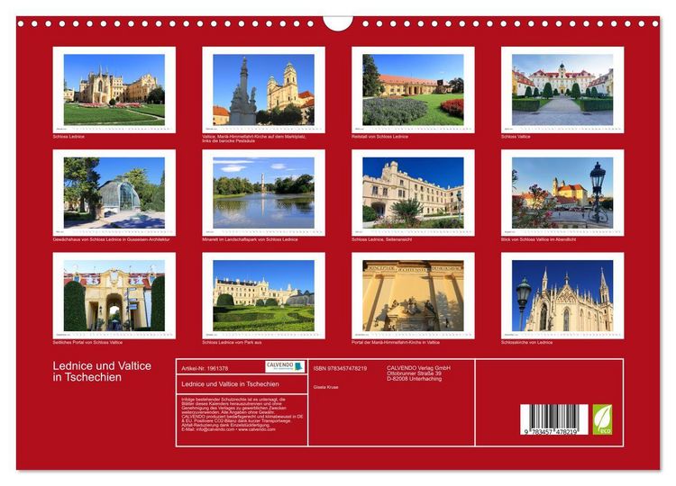 Produktbild: Lednice und Valtice in Tschechien (Wandkalender 2026 DIN A3 quer), CALVENDO Monatskalender