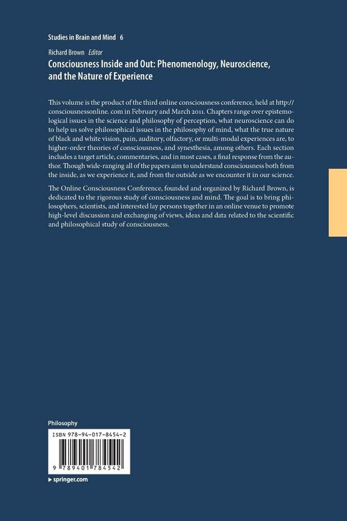 Produktbild: Consciousness Inside and Out: Phenomenology, Neuroscience, and the Nature of Experience