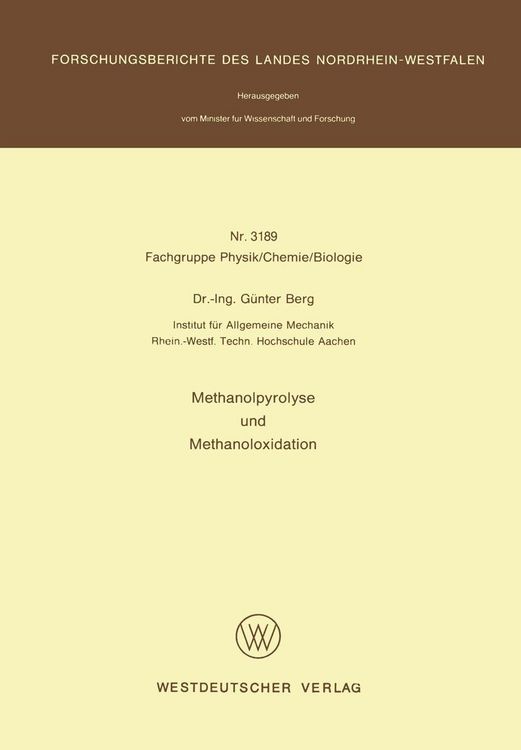 Produktbild: Methanolpyrolyse und Methanoloxidation