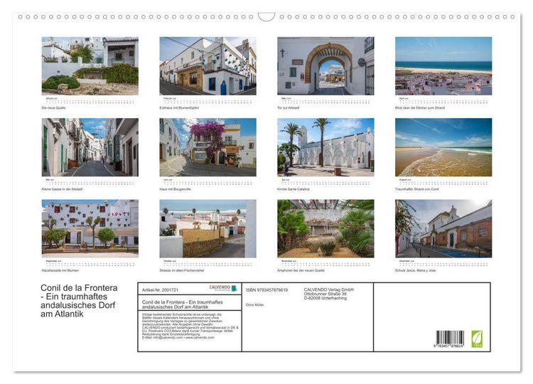 Produktbild: Conil de la Frontera - Ein traumhaftes andalusisches Dorf am Atlantik (Wandkalender 2026 DIN A2 quer), CALVENDO Monatskalender
