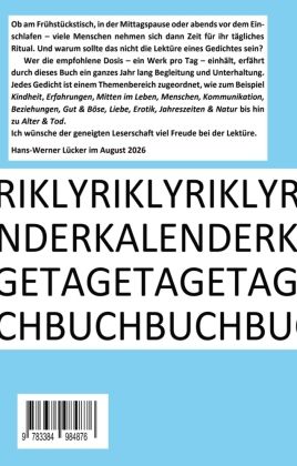 Produktbild: LYRIK KALENDER TAGE BUCH