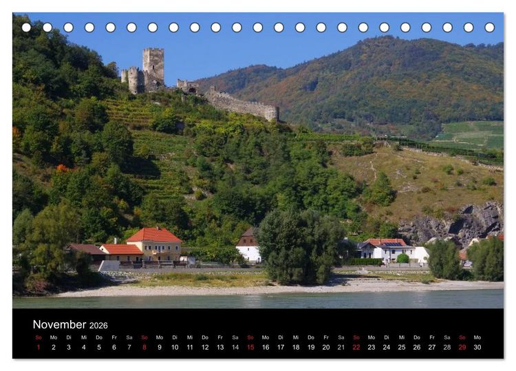 Produktbild: Die Wachau - Bezaubernde Orte an der Donau (Tischkalender 2026 DIN A5 quer), CALVENDO Monatskalender