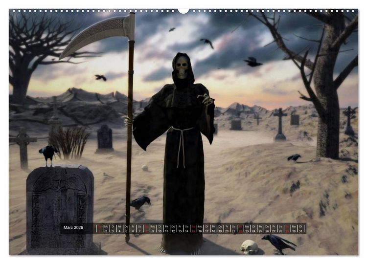 Produktbild: Welten der Nacht &ndash; Gothic und Dark Art (Wandkalender 2026 DIN A2 quer), CALVENDO Monatskalender