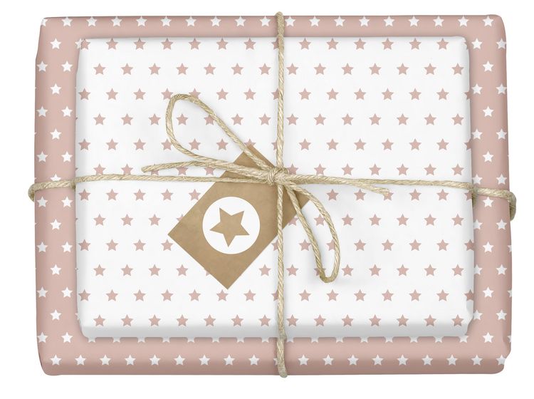 Produktbild: Geschenkpapier-Set Sterne (hell-rosa, wei&szlig;)