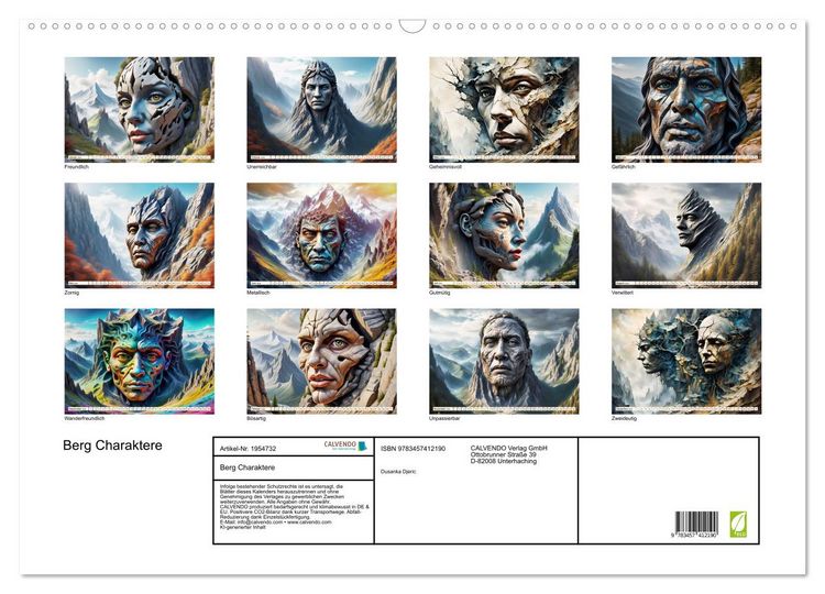 Produktbild: Berg Charaktere (Wandkalender 2026 DIN A2 quer), CALVENDO Monatskalender