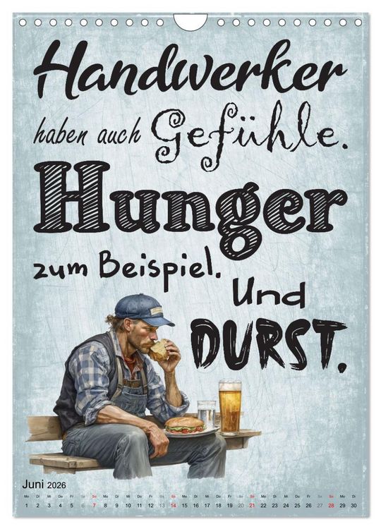 Produktbild: Handwerker Spr&uuml;che (Wandkalender 2026 DIN A4 hoch), CALVENDO Monatskalender