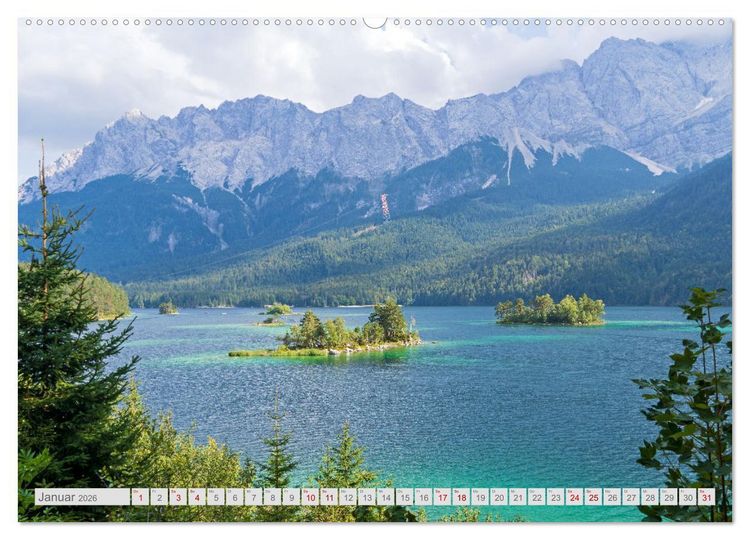 Produktbild: Malerische Seen in Bayern (hochwertiger Premium Wandkalender 2026 DIN A2 quer), Kunstdruck in Hochglanz