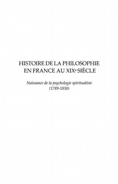 Produktbild: Histoire de la philosophie en france au xixe siecle
