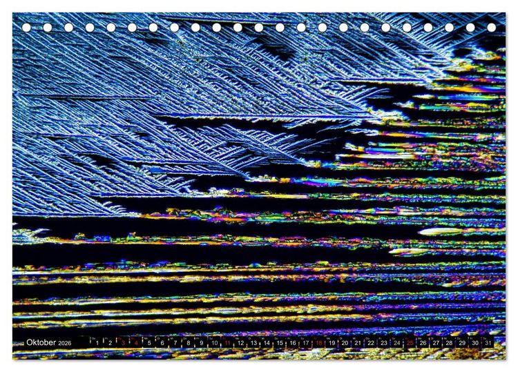 Produktbild: Mikrokristalle in polarisiertem Licht (Tischkalender 2026 DIN A5 quer), CALVENDO Monatskalender