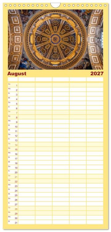 Produktbild: Familienplaner 2027 - San Pietro - Petersplatz und Petersdom mit 5 Spalten (Wandkalender, 21 x 45 cm) CALVENDO