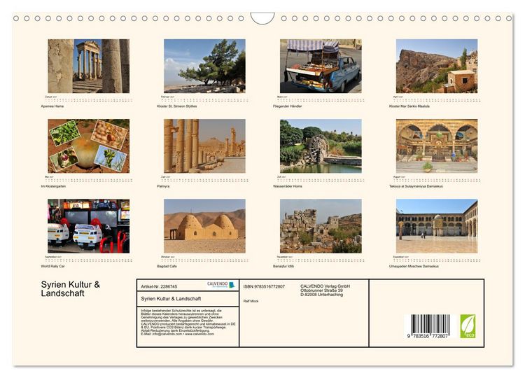 Produktbild: Syrien Kultur & Landschaft (Wandkalender 2027 DIN A3 quer), CALVENDO Monatskalender