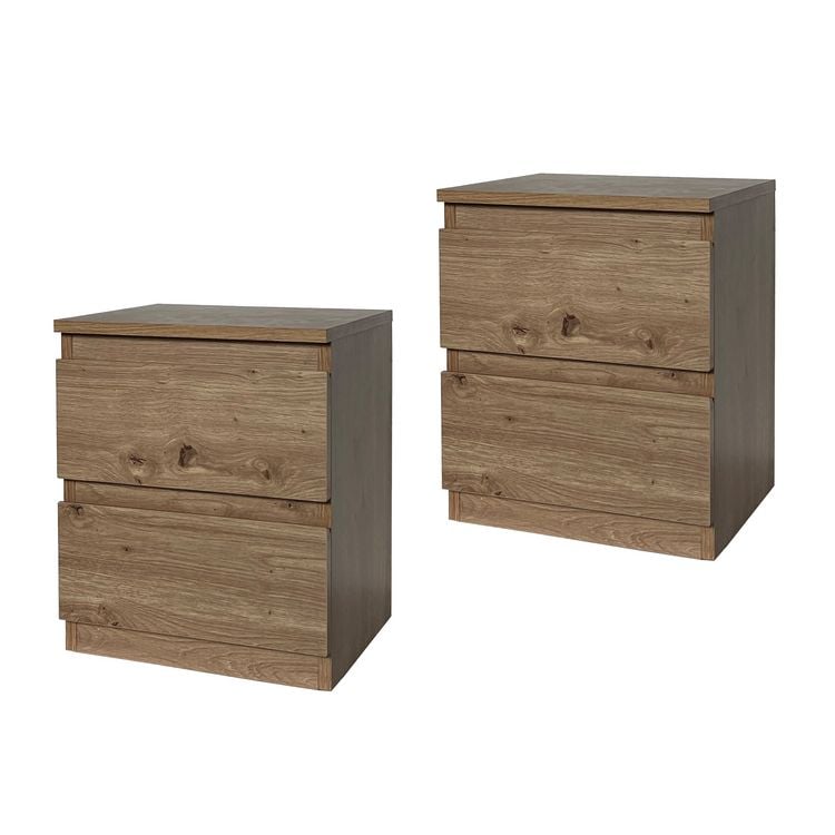 Produktbild: HTI-Living Nachtkommode 2er Set Artisaneiche mit 2 grifflosen Schubladen Nachtschrank Nachttisch